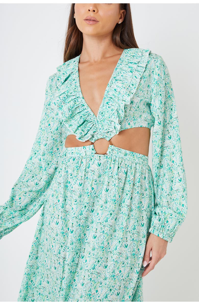 CREEA the Label Plunge Neck Print Maxi Dress, Alternate, color, 