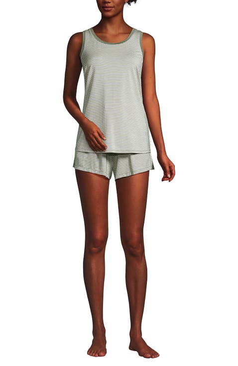 Cooling 3 Piece Pajama Set - Robe Tank and Shorts