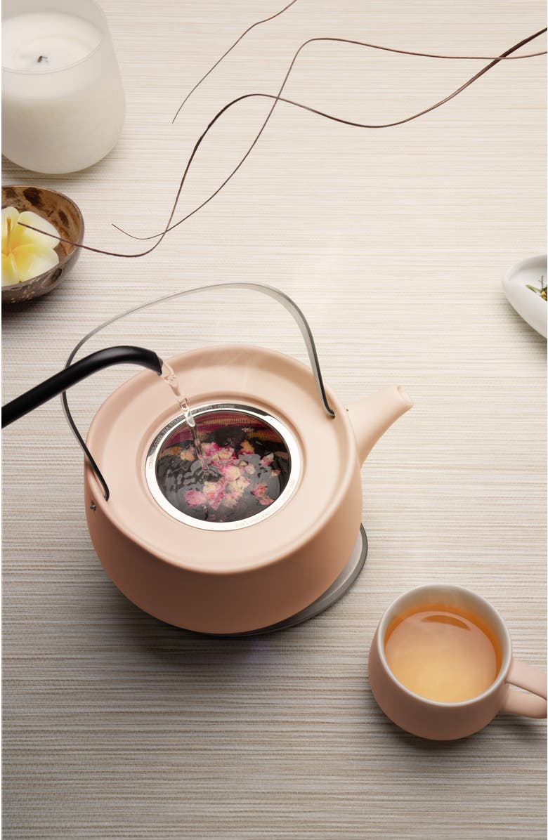 OHOM INC Leiph Self-heating Teapot Set, Alternate, color, Rosy Apricot