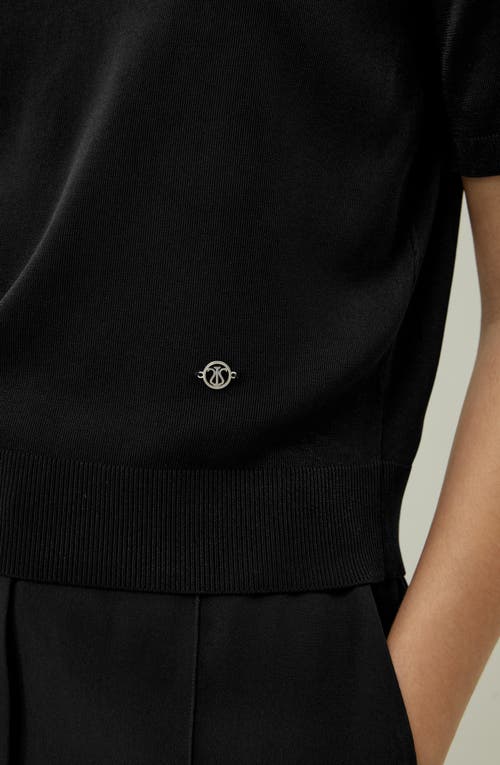 Lilysilk Sophisticated Dual-knit Silk T-shirt In Black
