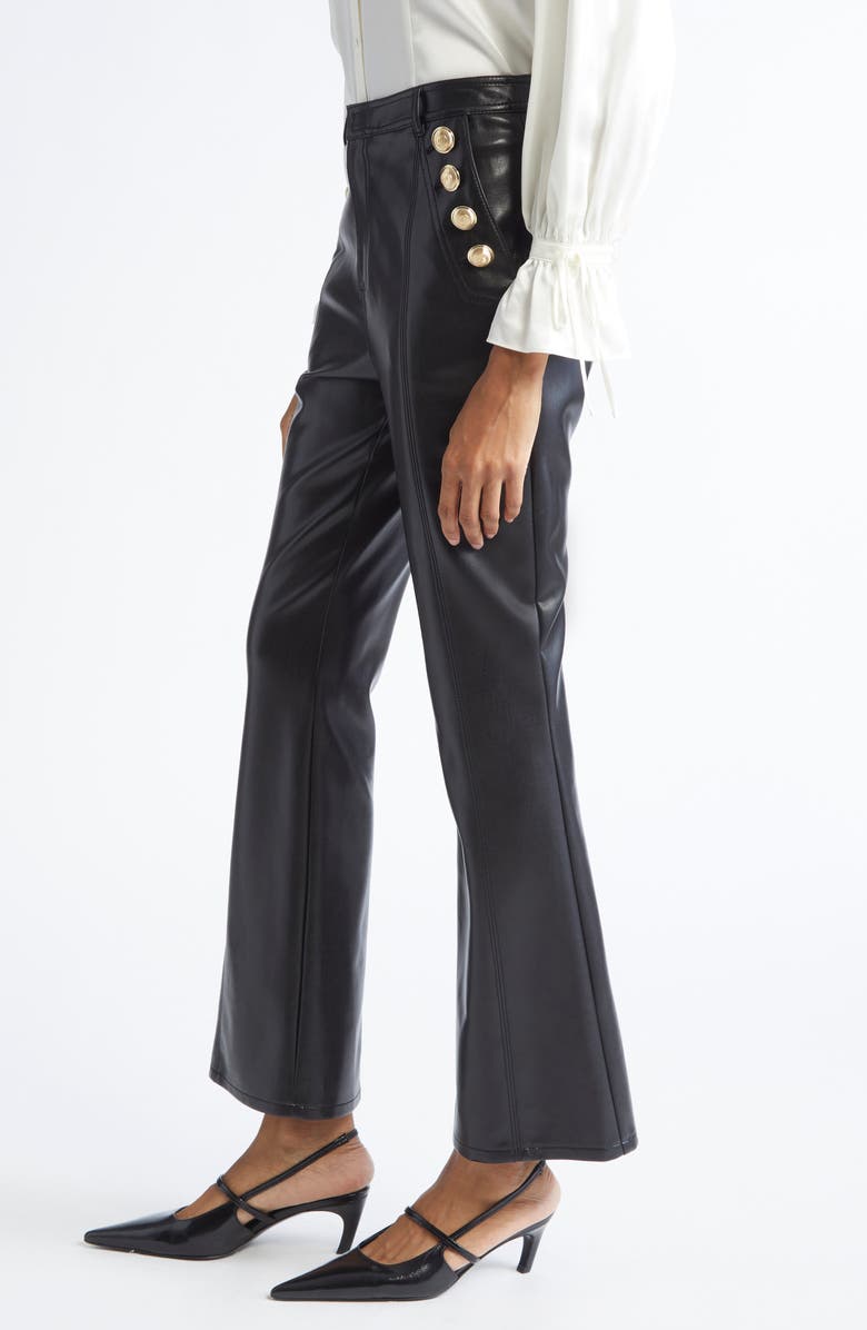 Cinq à Sept Crop Faux Leather Pants, Alternate, color, Black