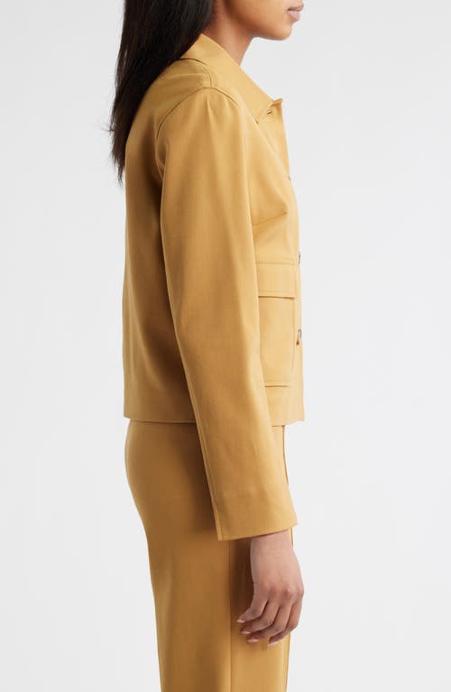 Anne Klein Double Weave Cotton Jacket In Brown