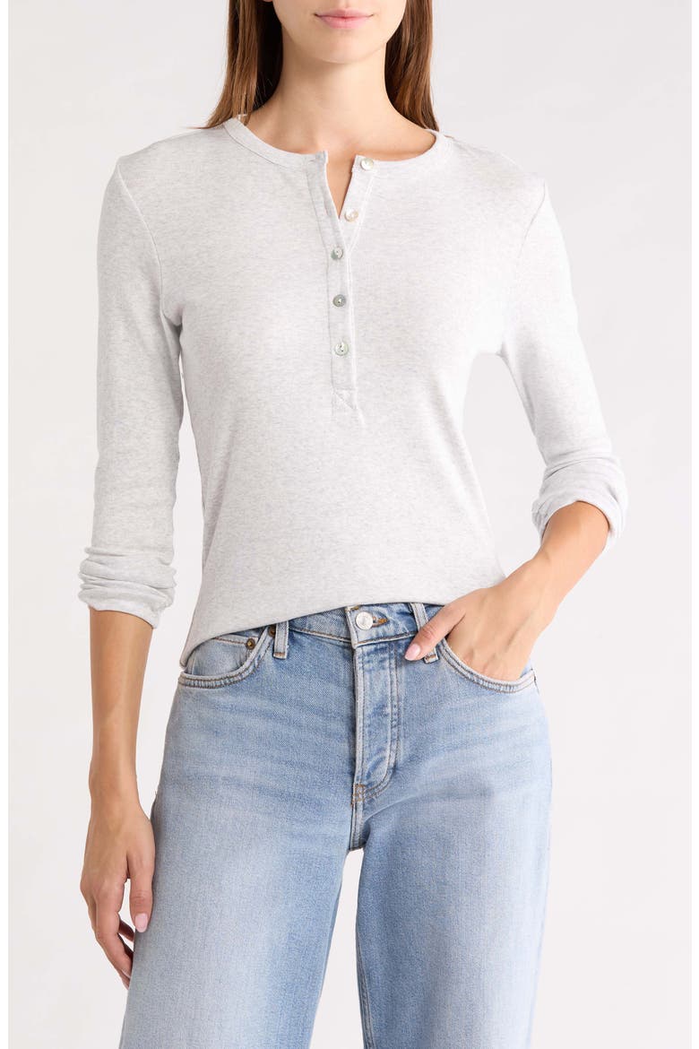 Mini Rib Henley, Main, color, HEATHER GREY