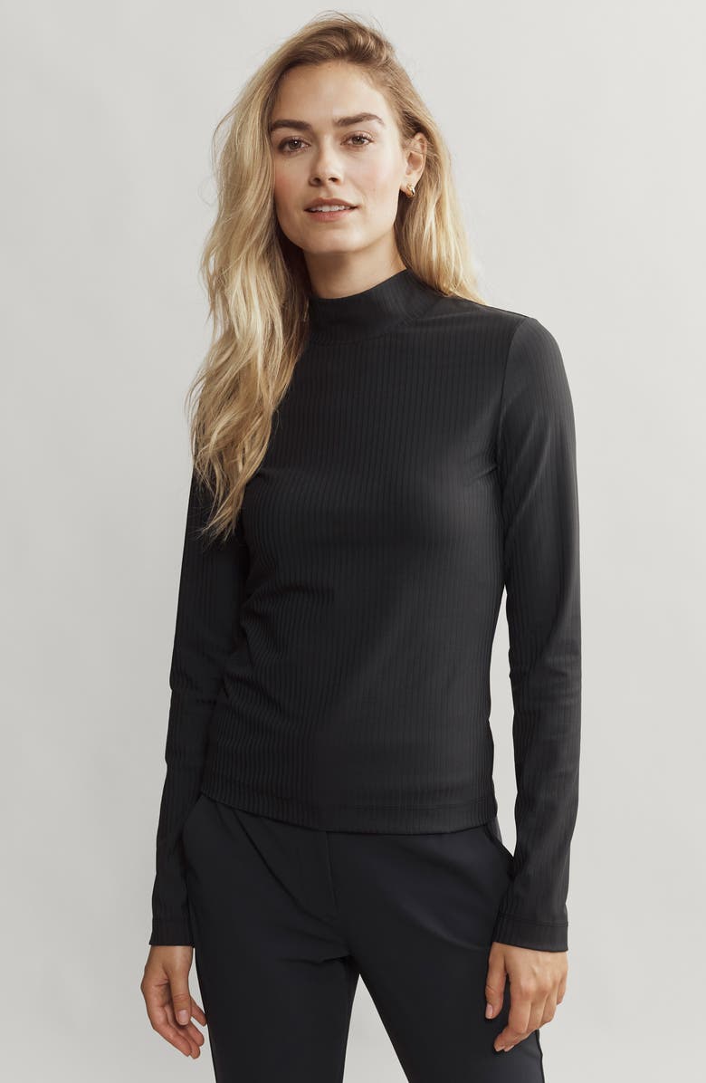 Rhone Modern Rib Mock Neck Knit Top, Alternate, color, 