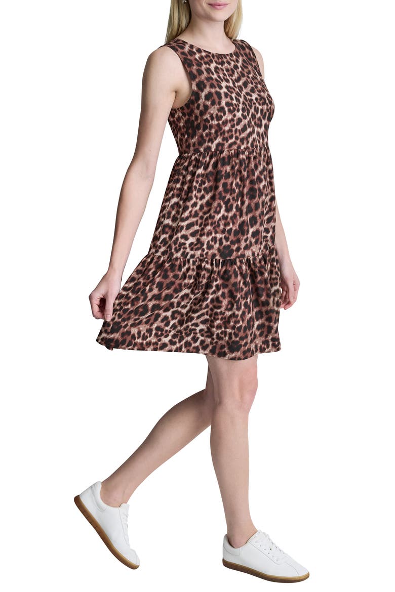 Double Tiered Tank Dress, Alternate, color, TRAVERTINE MULTI