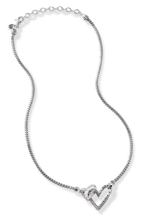Manah Interlocking Pavé Diamond Heart Necklace