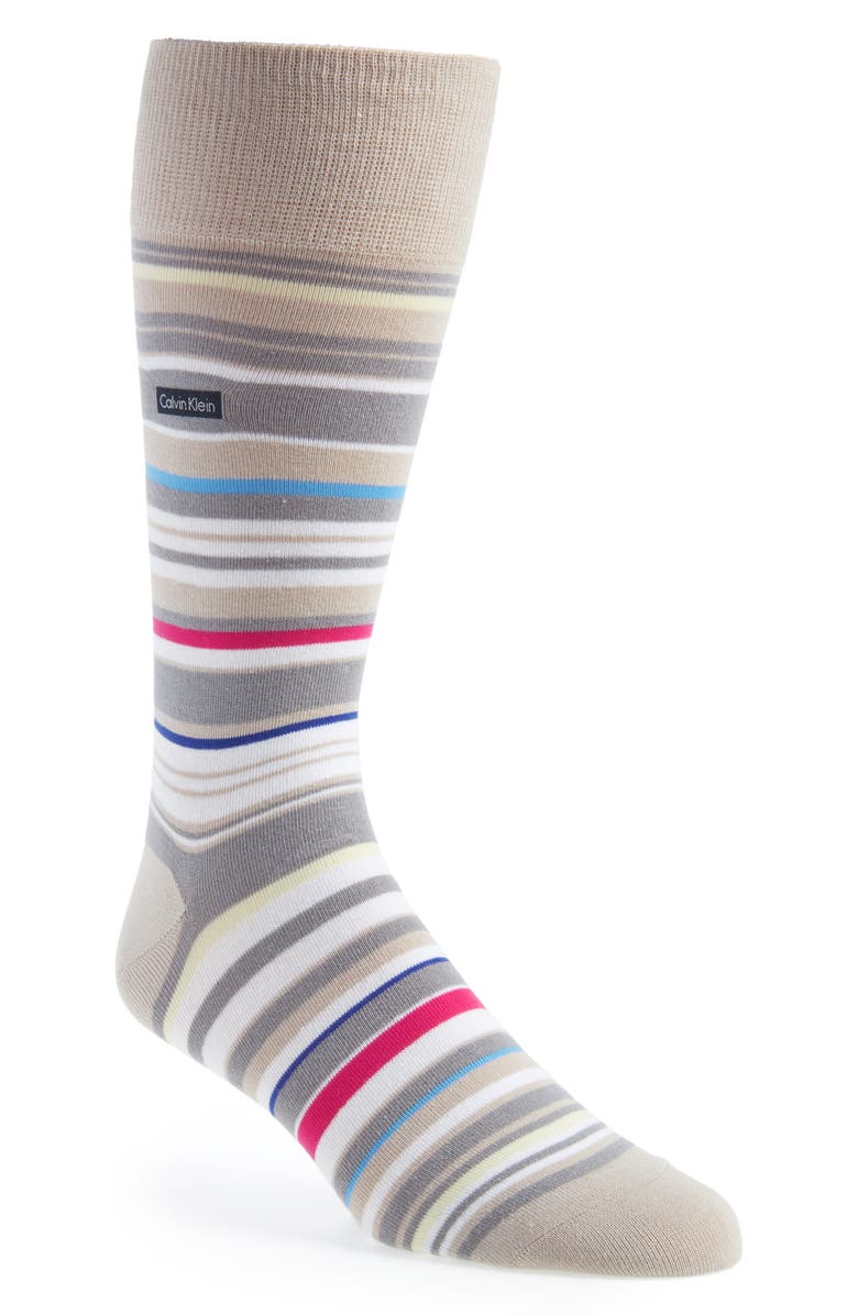 Calvin Klein Multistripe Emblem Socks, Main, color, 