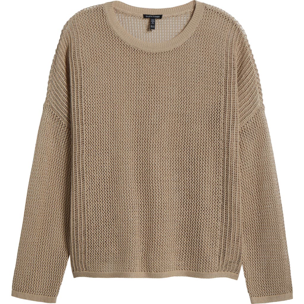 Eileen Fisher Open Stitch Sweater In Wheat