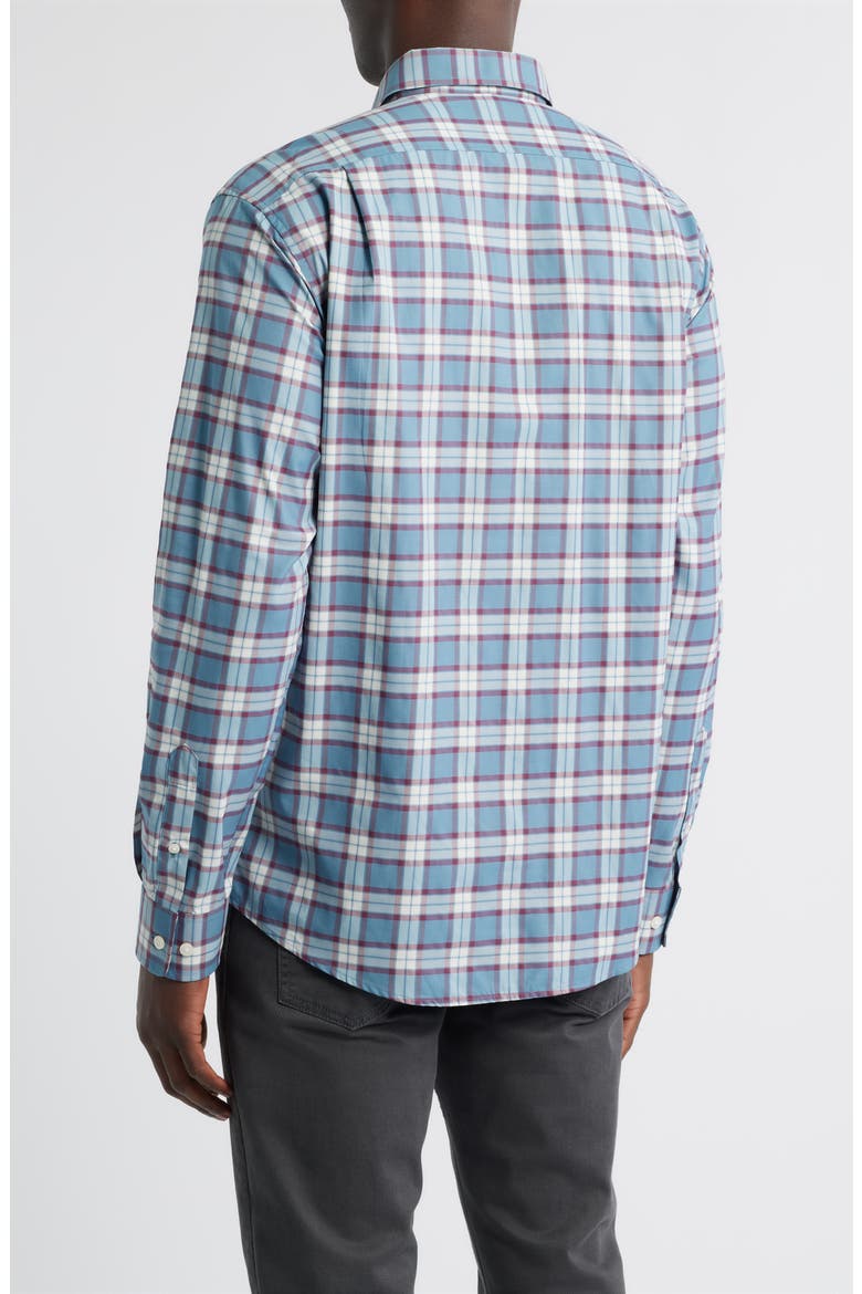 Feldy Plaid Stretch Button-Down Shirt, Alternate, color, LAGUNA BLUE
