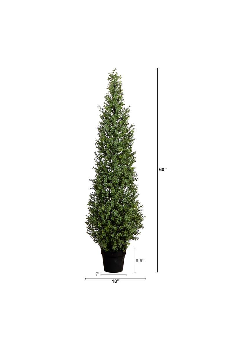 NEARLY NATURAL 5-ft UV Resistant Artificial Boxwood Topiary Tree, Alternate, color, Green