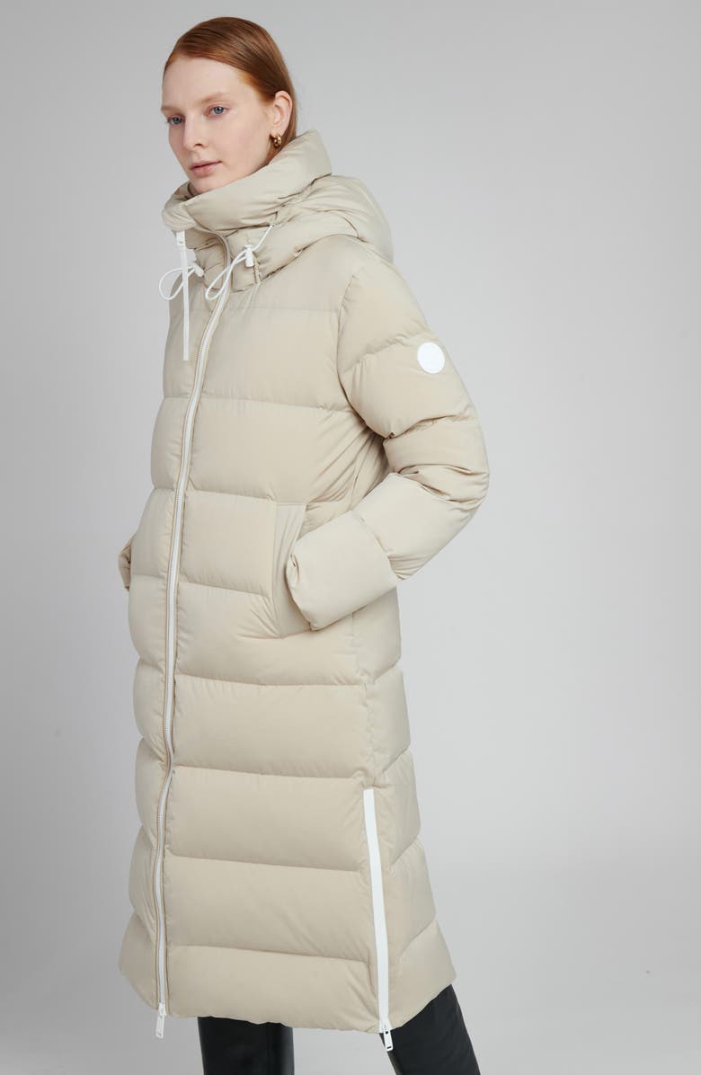 The Recycled Planet Company Water Resistant Hooded Down Coat, Alternate, color, Feather Grey