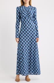 DÔEN Begonia Plaid Organic Cotton Maxi Dress