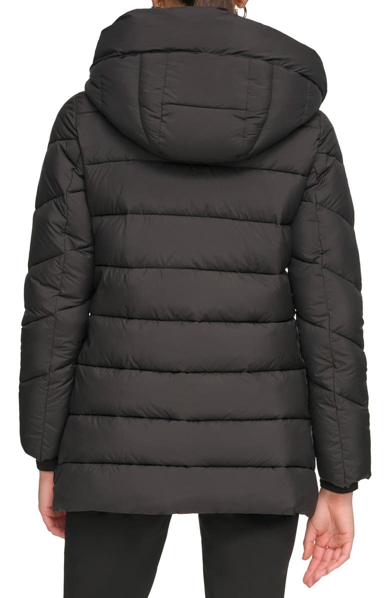 Calvin Klein Faux Fur Lined Hooded Bib Puffer Jacket, Alternate, color,