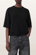 AllSaints Nix Short Sleeve Cashmere & Wool Sweater