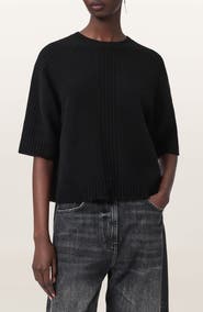 AllSaints Nix Short Sleeve Cashmere & Wool Sweater