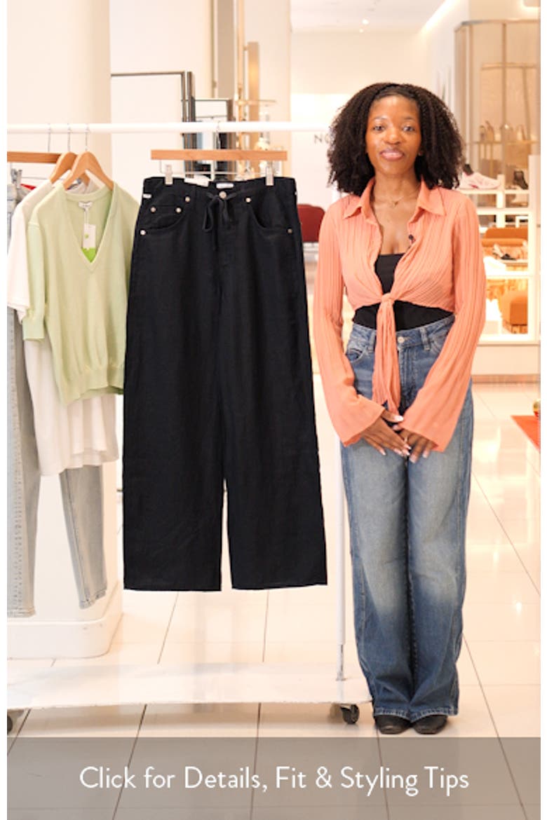 Brynn Drawstring Waist Wide Leg Linen Pants video