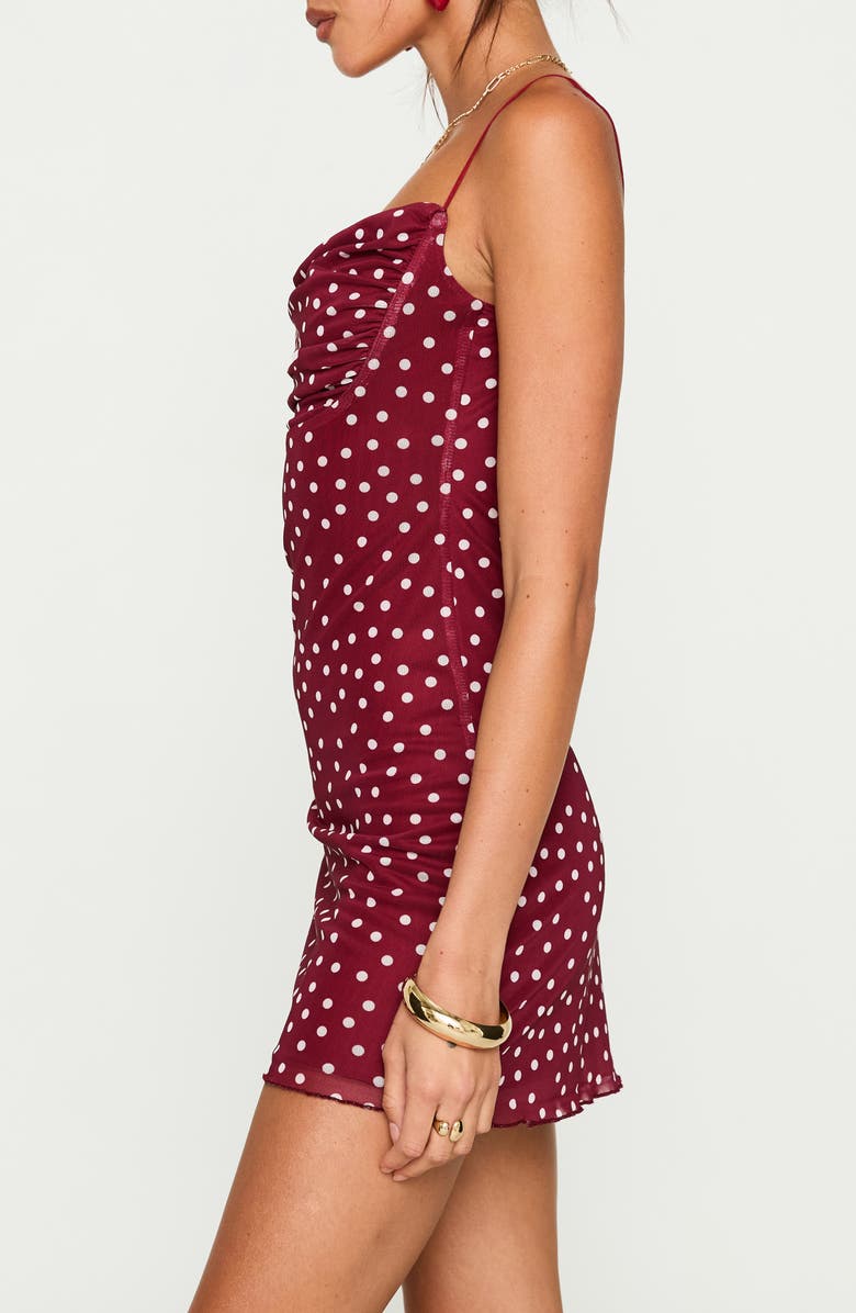 Princess Polly Sugar Polka Dot Minidress, Alternate, color, Red Polka