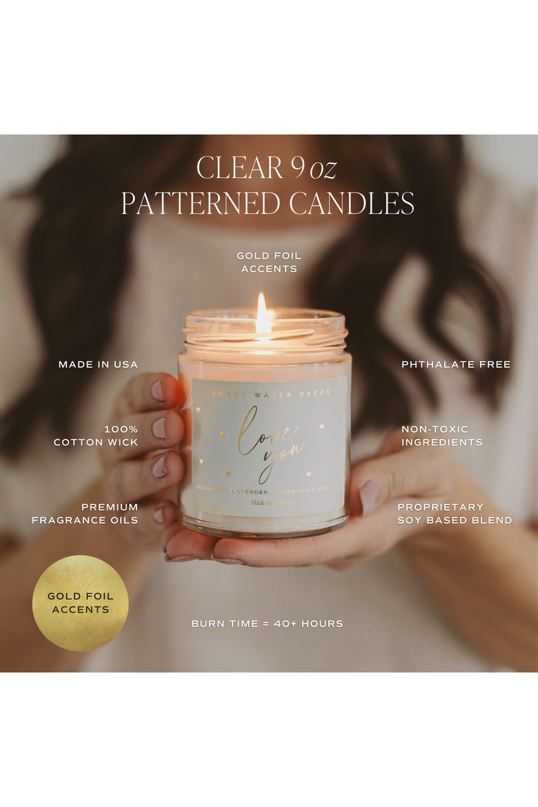Valentine's Day Candles, Alternate, color, Love You Script