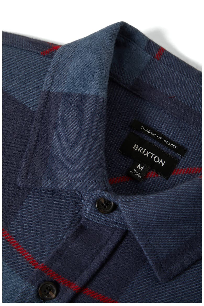 Bowery Plaid Flannel Button-Up Shirt, Alternate, color, BERING SEA/INDIGO/ADRENAL