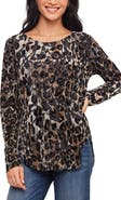 Karen Kane Velvet Burnout Leopard Shirttail Top