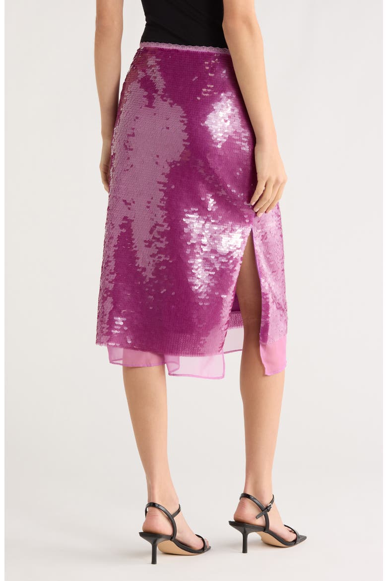 Sequin Midi Skirt, Alternate, color, LILAC