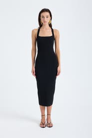 Monlicia Azura Knit Crisscross Back Bodycon Midi Dress