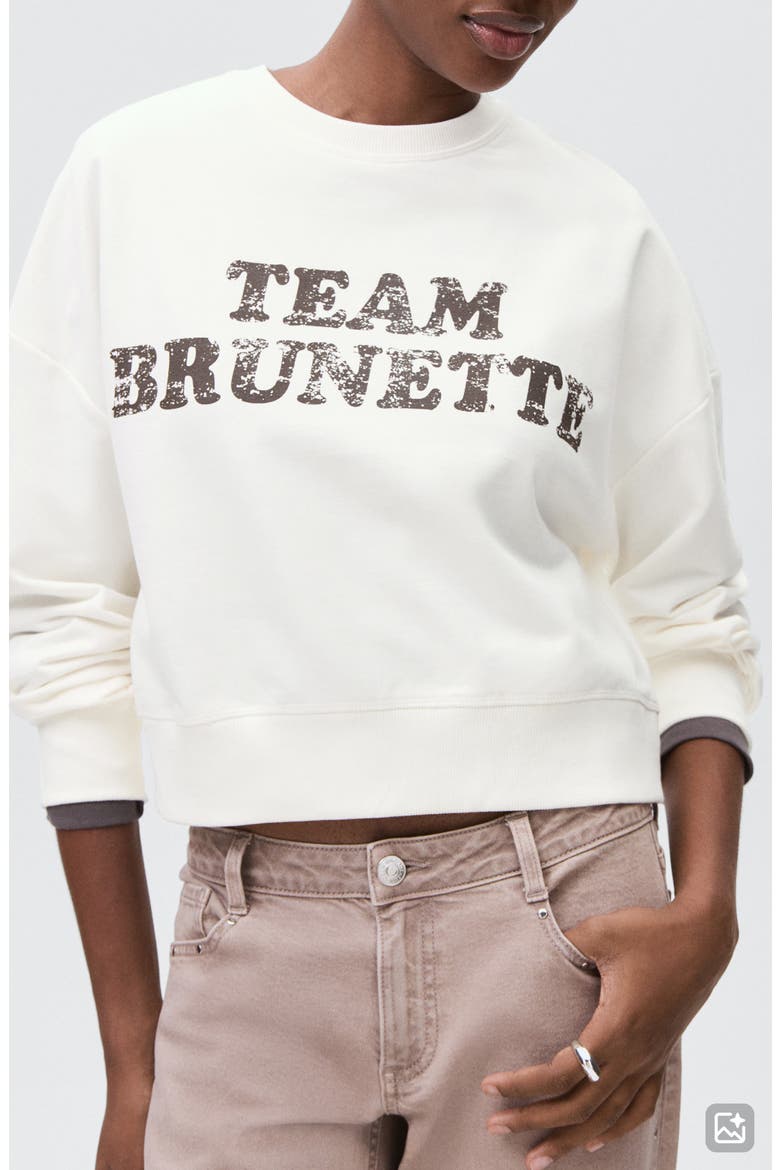 Oversize Crop Graphic Sweatshirt, Main, color, OFF WHITE