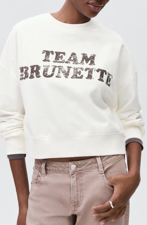 Oversize Crop Graphic Sweatshirt