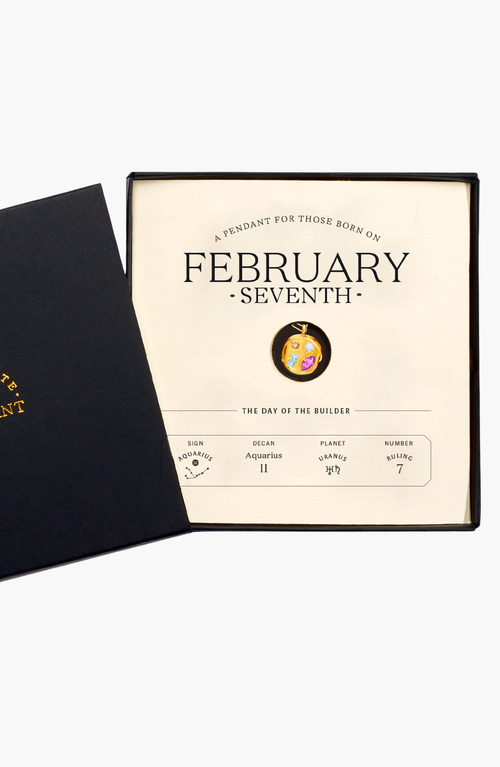 Birthdate Co. The February Birthdate Gold Pendant In February 7th - Gold