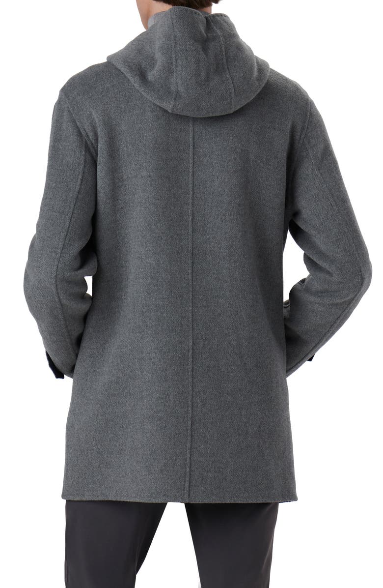 Bugatchi Water Resistant Wool & Cashmere Hooded Duffle Coat, Alternate, color, 