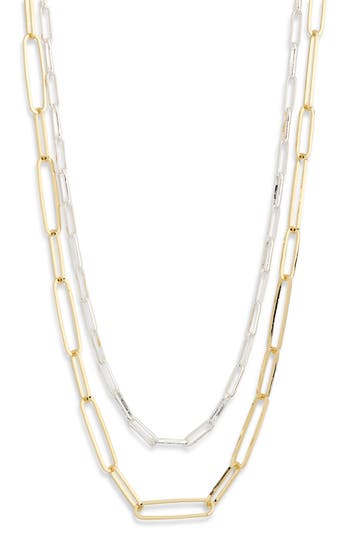 Nordstrom Rack Set Of Two Mixed Chain Necklaces In Multi