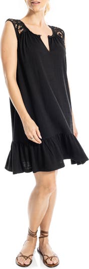 MAX STUDIO Lace Trim Sleeveless Trapeze Dress | Nordstromrack