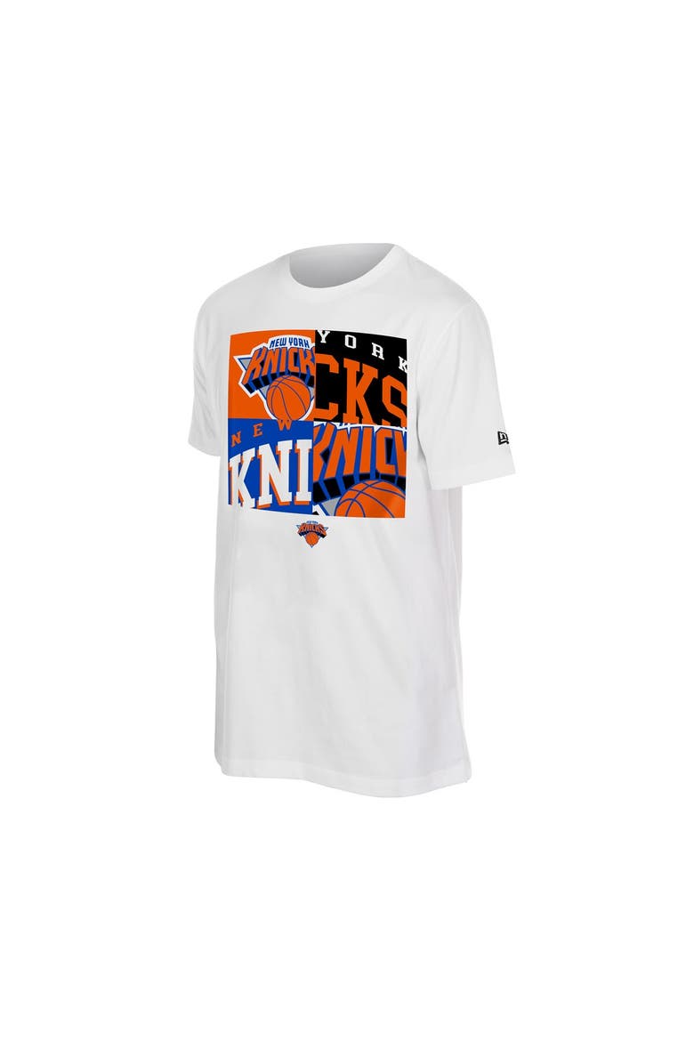 Men's New Era  White New York Knicks Block Logo T-Shirt, Alternate, color, White
