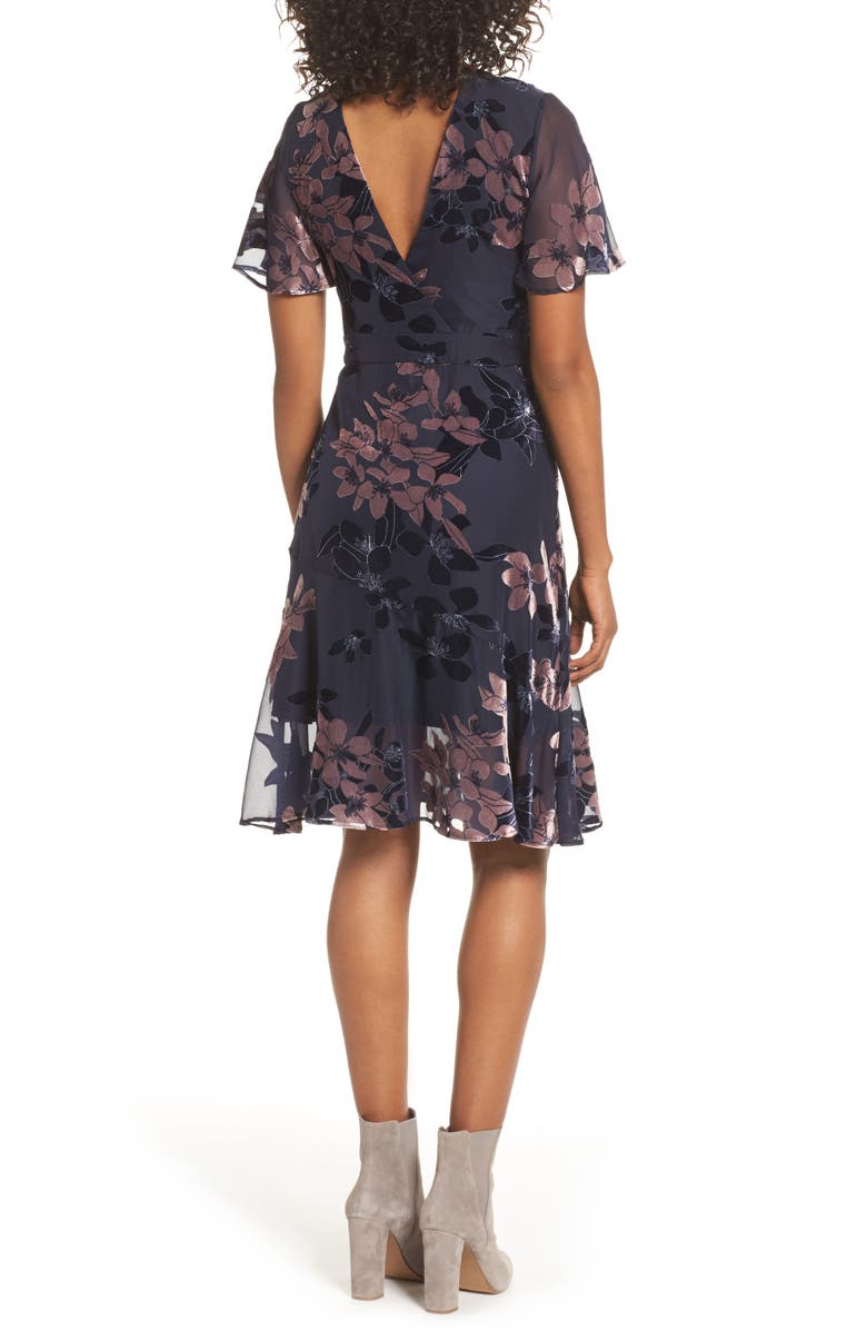 Sam Edelman Burnout Floral Flare Hem Dress, Alternate, color, 