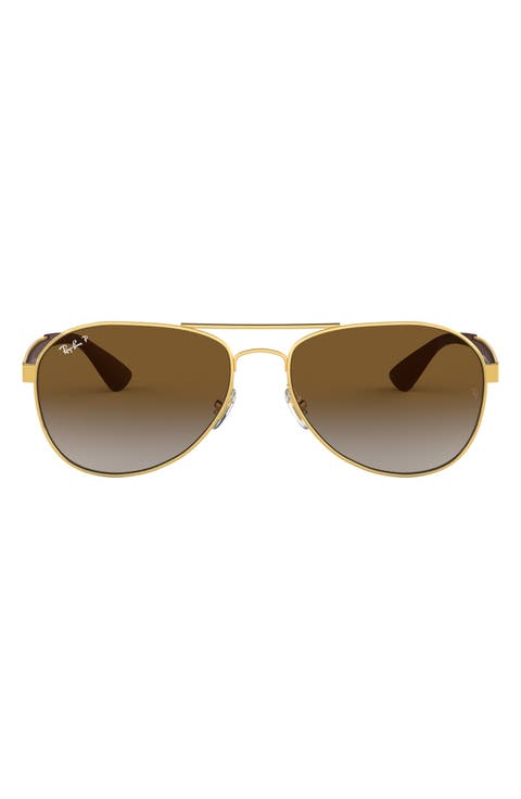 61mm Gradient Polarized Aviator Sunglasses