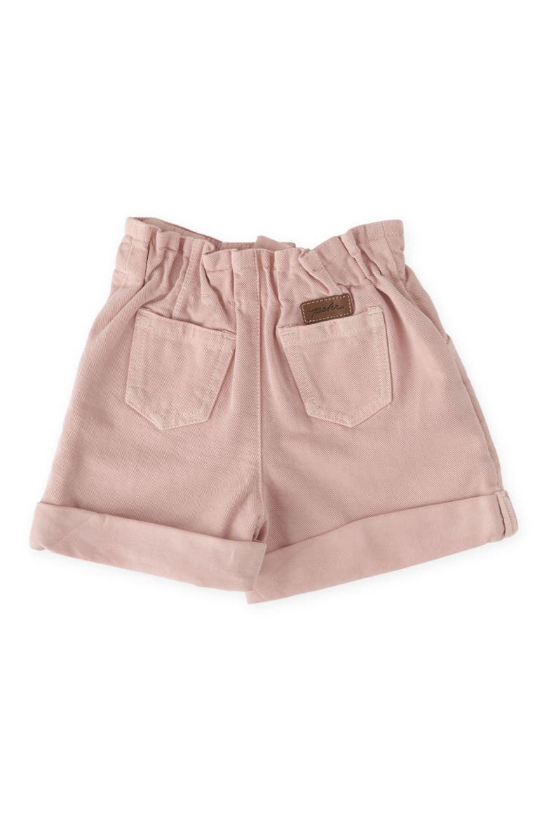Kids' Denim Paperbag Shorts, Alternate, color, PEONY
