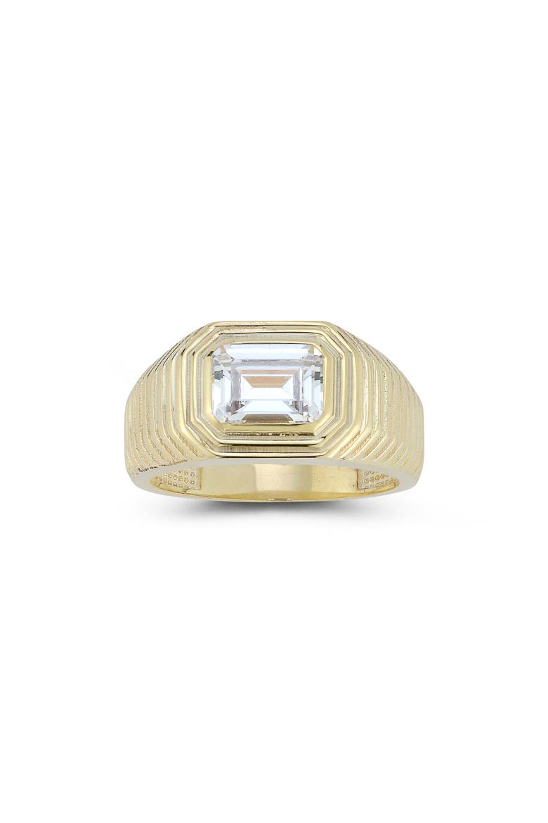 Emerald Cut Cubic Zirconia Ring, Alternate, color, GOLD