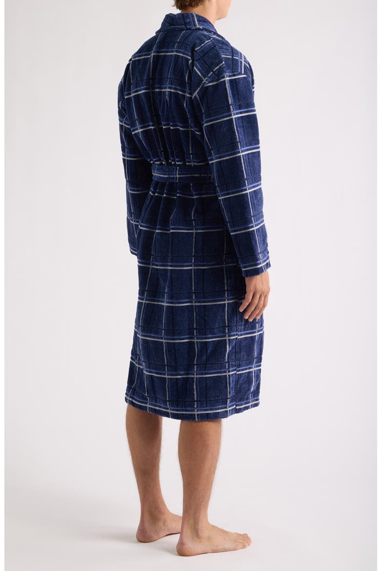 Out of Office Stripe Terry Velour Robe, Alternate, color, MIDNIGHT