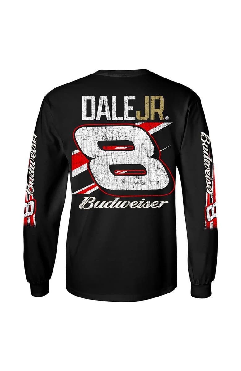 JR MOTORSPORTS OFFICIAL TEAM APPAREL Men's JR Motorsports Official Team Apparel Black Dale Earnhardt Jr. Budweiser Long Sleeve T-Shirt, Alternate, color, Black