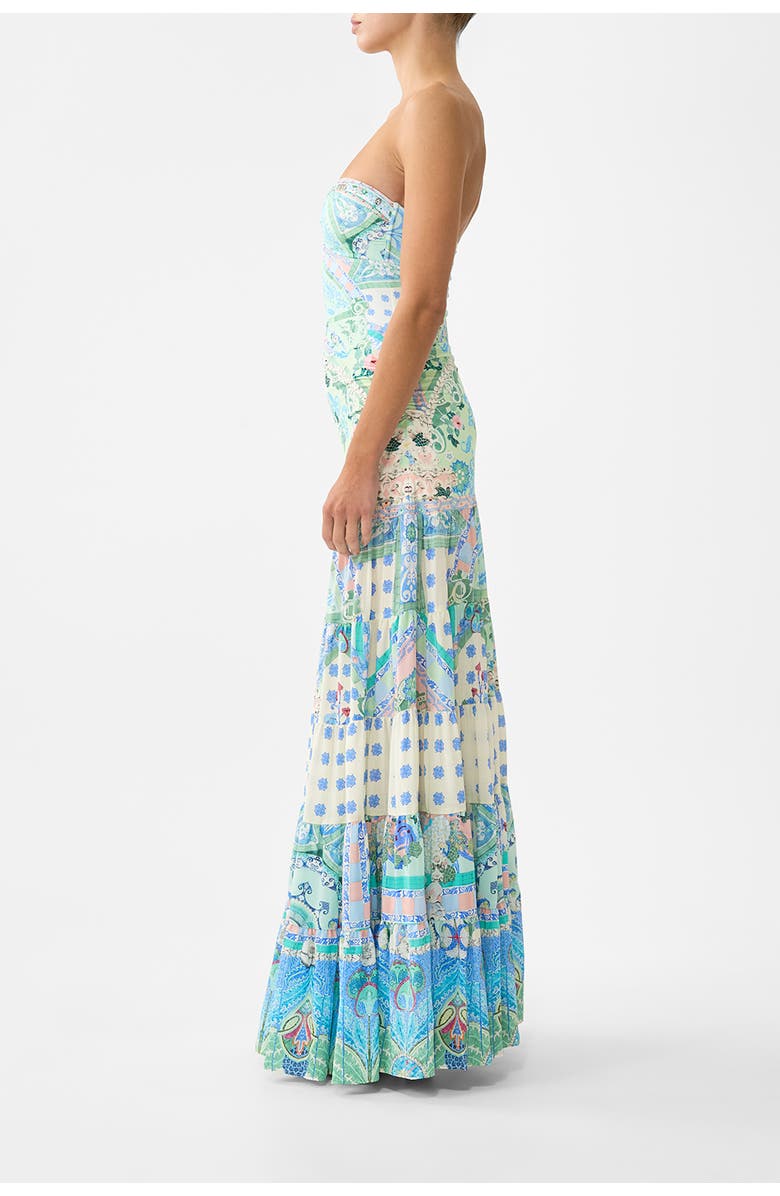 Camilla Jersey Spliced Tiered Skirt, Alternate, color, Midsummer Mosaics