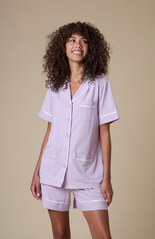 Kip. Kip Luxe Stretch Cotton Short Pajama Gift Set In Lavender