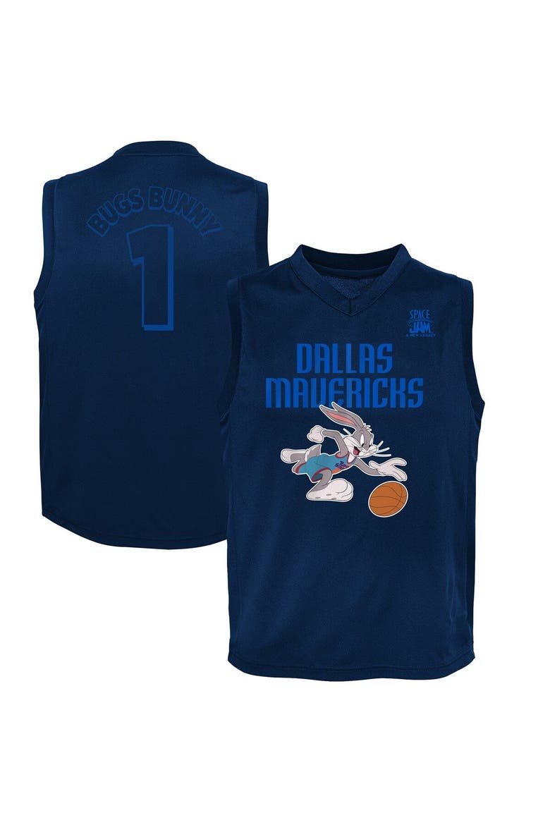 Youth Navy Dallas Mavericks Space Jam 2 Slam Dunk Mesh Tank Top, Alternate, color, Navy