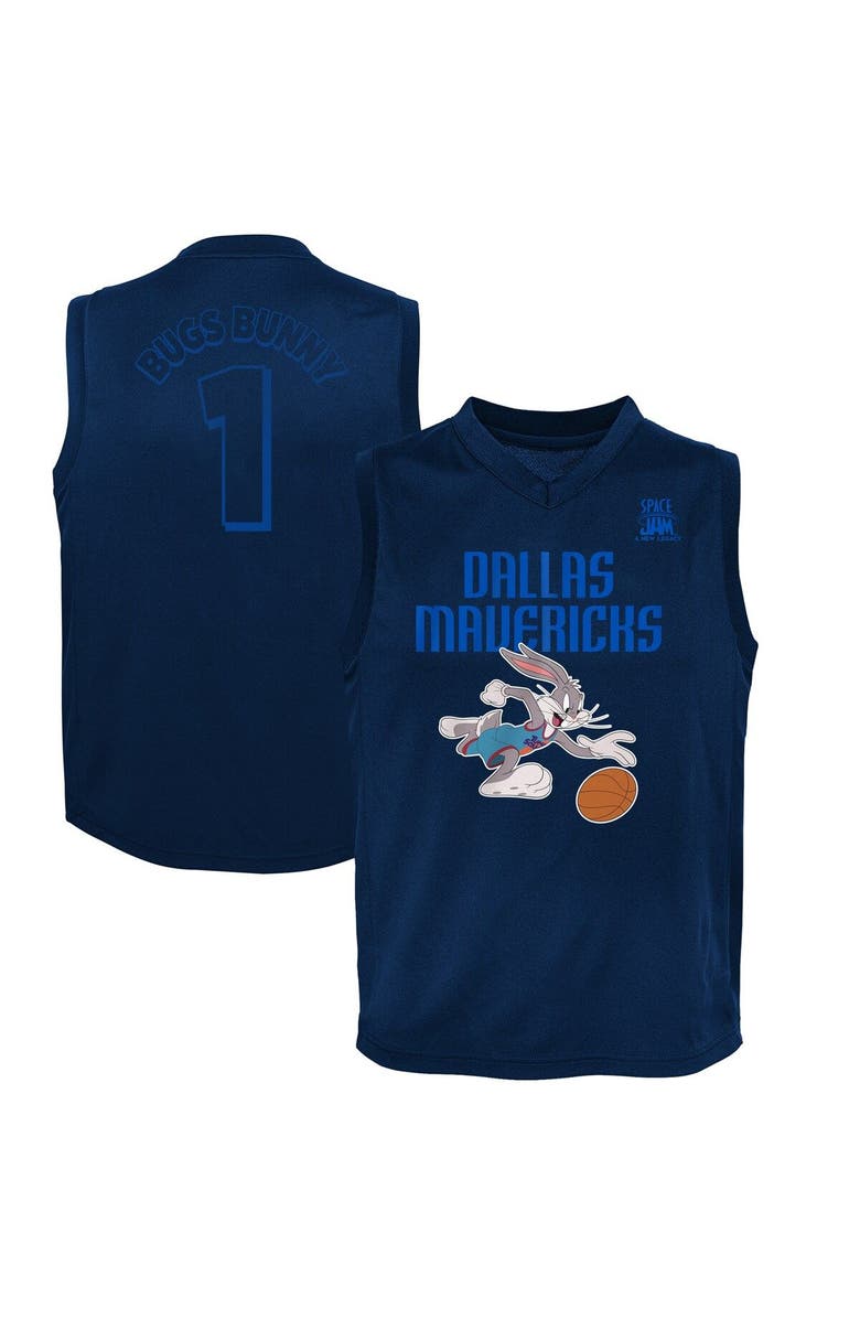 Outerstuff Youth Navy Dallas Mavericks Space Jam 2 Slam Dunk Mesh Tank Top, Alternate, color, 