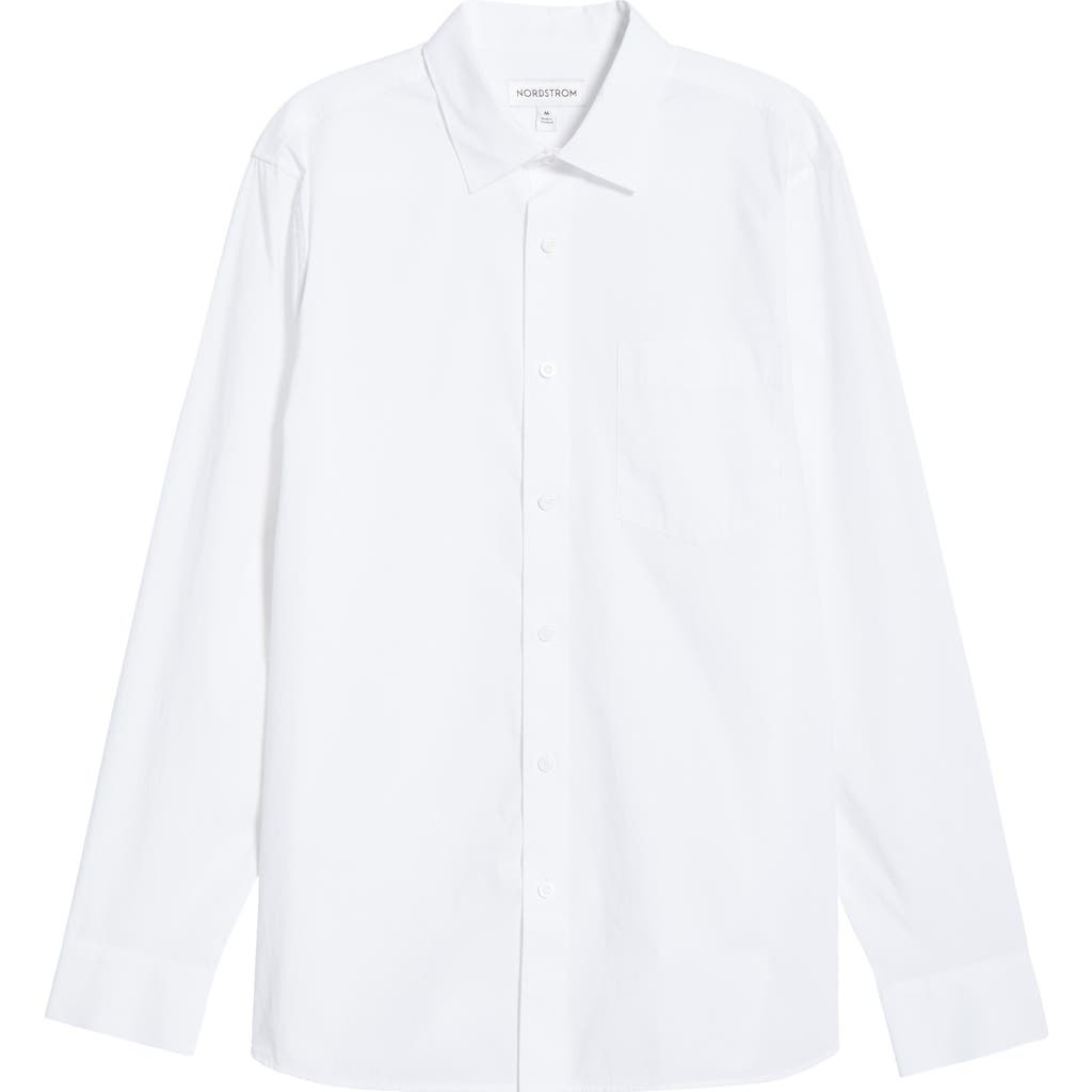 Nordstrom Traditional Fit Solid Non-iron Dress Shirt In Gray