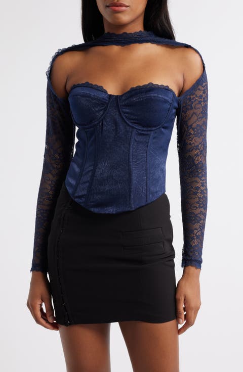 Satin 
Lace Corset Top