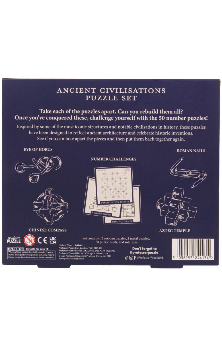 Professor Puzzle Ancient Civilizations Five, Puzzle Set, 3D Handheld Brainteaser, Alternate, color, Multicolored