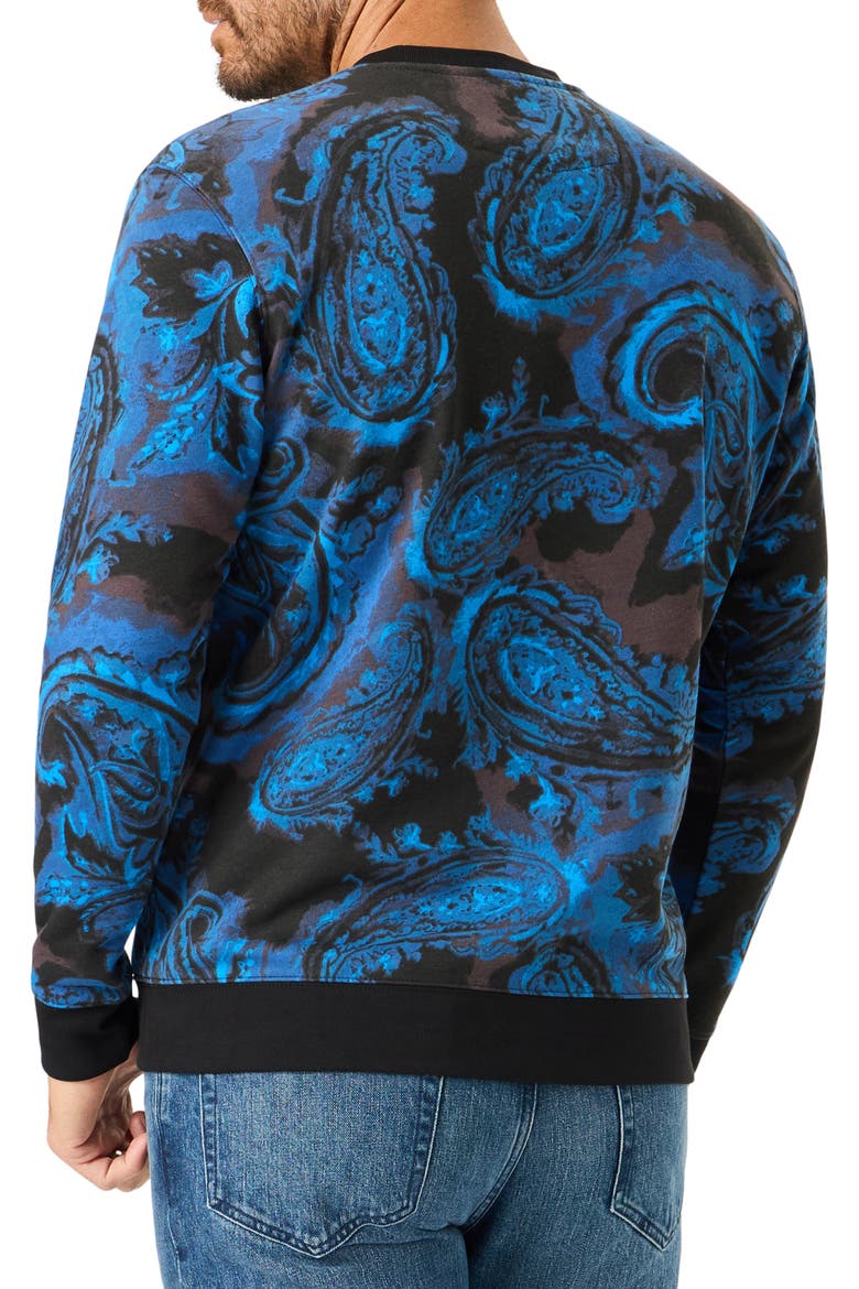 Paisley Long Sleeve Knit Top, Alternate, color, NAVY