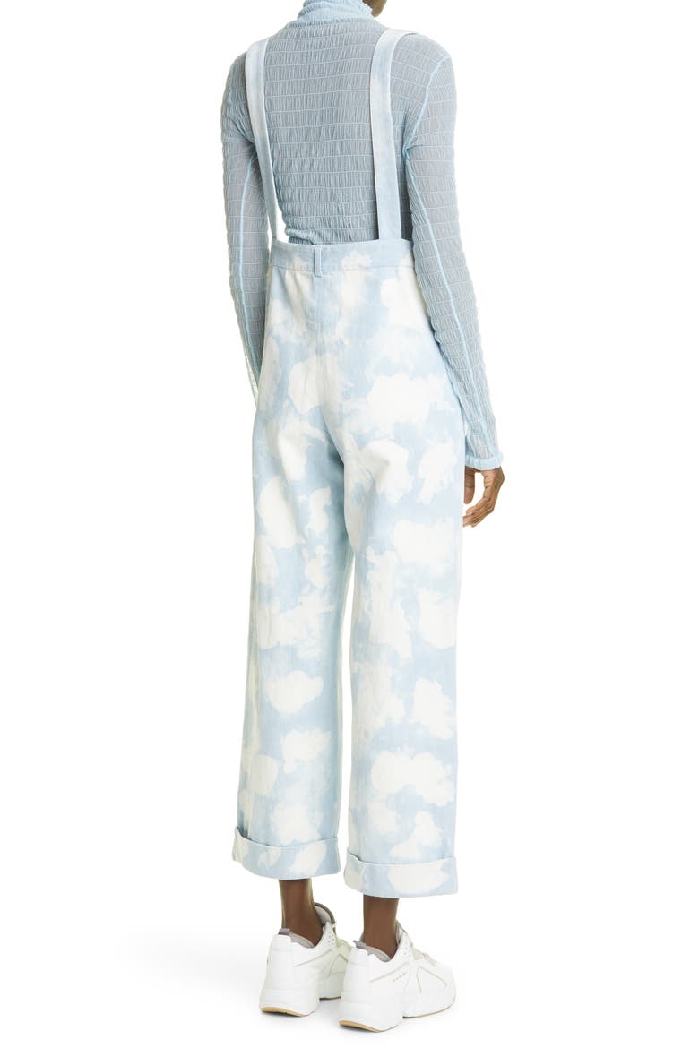 Print Denim Overalls, Alternate, color, LIGHT BLUE