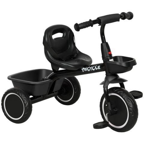 Toddler Tricycle with Adjustable Seat, Storage Baskets​