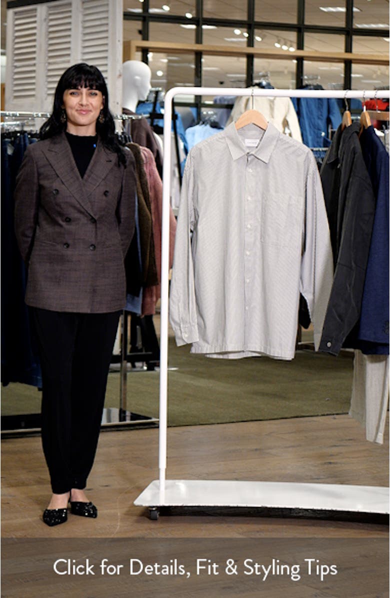 Oversize Stripe Button-Up Shirt, sales video thumbnail